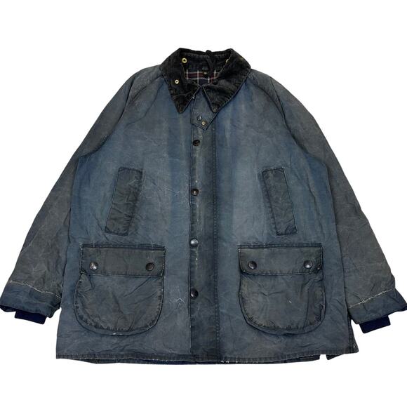Barbour Bedale Waxed Jacket Grunge Punk Men's Large Distressed Faded
